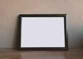 brown wooden rectangular photo frame